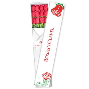 caja con 12 rosas rojas