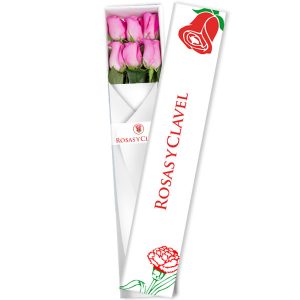 Caja con 6 rosas rosadas para la persona ideal