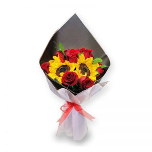 Ramo con Rosas y Girasoles