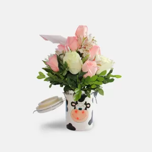 Recipiente Vaquita salero floral en Lima