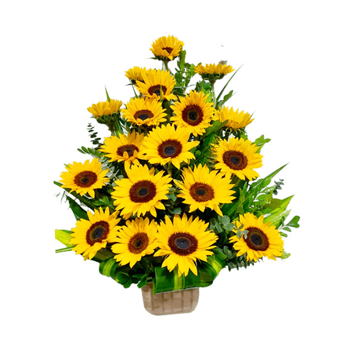 Arreglo con girasoles