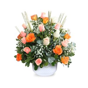Taper de Loza con rosas y lluvias
