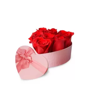 mini box Corazón con rosas.