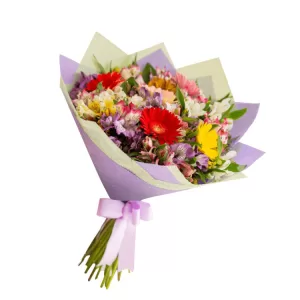 Arreglo de gerberas y astromelias. Florería Miraflores