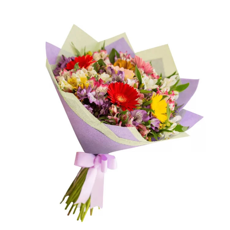 Arreglo de gerberas y astromelias. Florería Miraflores